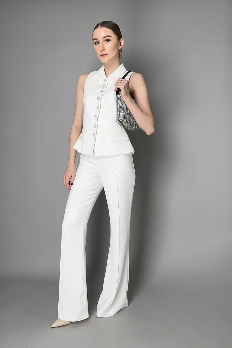 Self-Portrait Crepe Jumpsuit in White Vancouver. Shop Online or in Store.