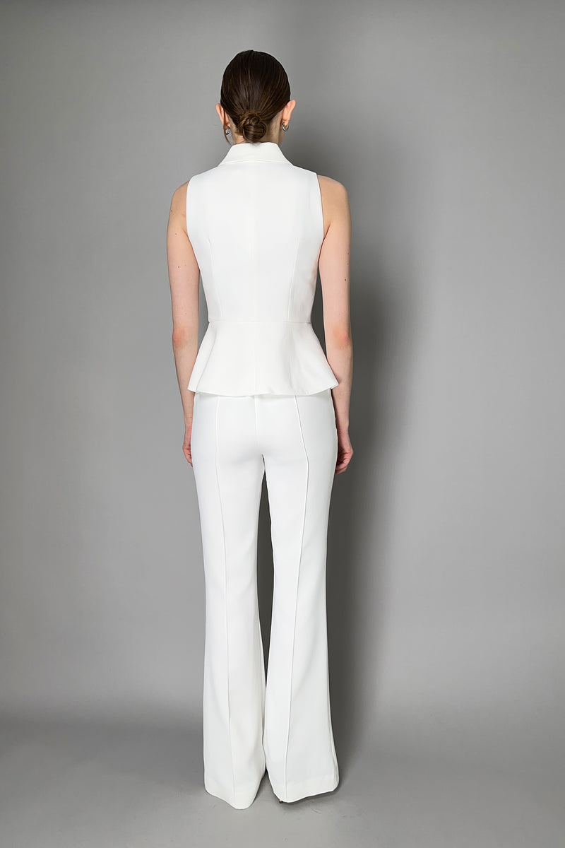 Self-Portrait Crepe Jumpsuit in White