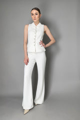Self-Portrait Crepe Jumpsuit in White Vancouver. Shop Online or in Store.