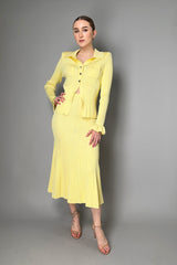 Self-Portrait Ribbed Viscose Knit Skirt in Yellow Vancouver. Shop Online or in Store.