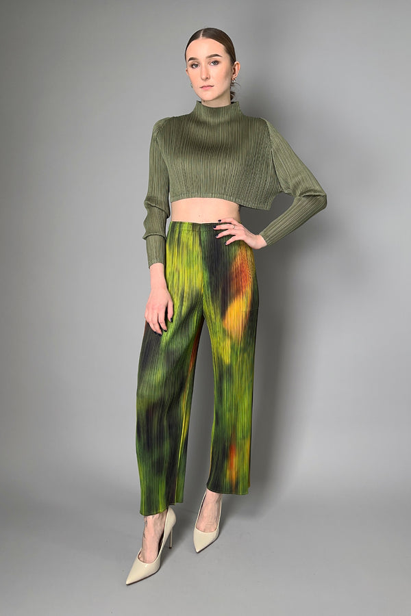 Pleats Please Issey Miyake "Turnip & Spinach" Pants in Green