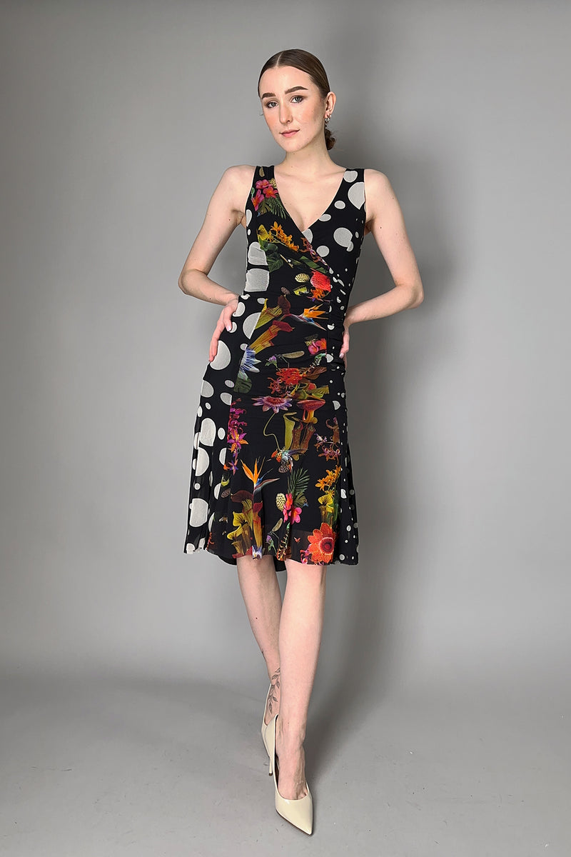 Fuzzi Floral Polka-Dot Stretch Tulle Dress- Ashia Mode- Vancouver, BC