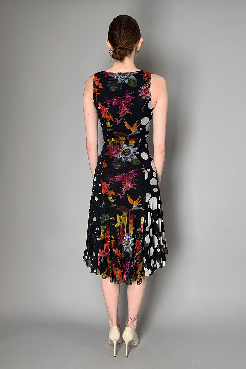 Fuzzi Floral Polka-Dot Stretch Tulle Dress- Ashia Mode- Vancouver, BC