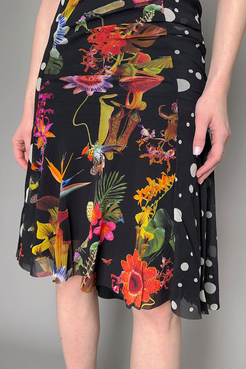 Fuzzi Floral Polka-Dot Stretch Tulle Dress- Ashia Mode- Vancouver, BC