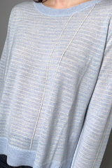 Tonet Striped Merino Wool Sweater in Sky Blue - Ashia Mode – Vancouver, BC