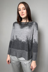 Tonet Jacquard Detail Crew Neck Sweater in Dark Grey - Ashia Mode – Vancouver, BC