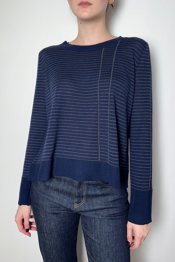 Tonet Striped Knit Top in Navy