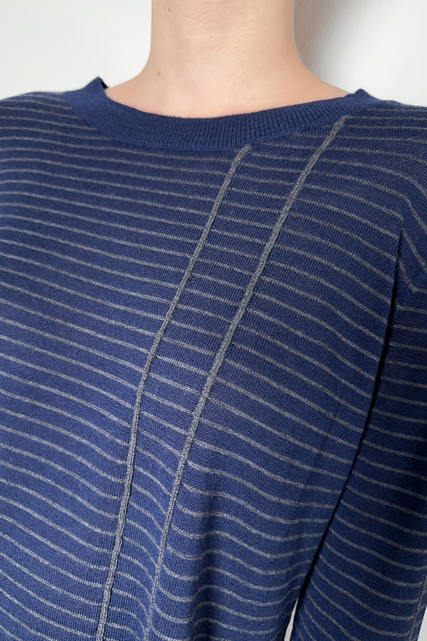 Tonet Striped Knit Top in Navy