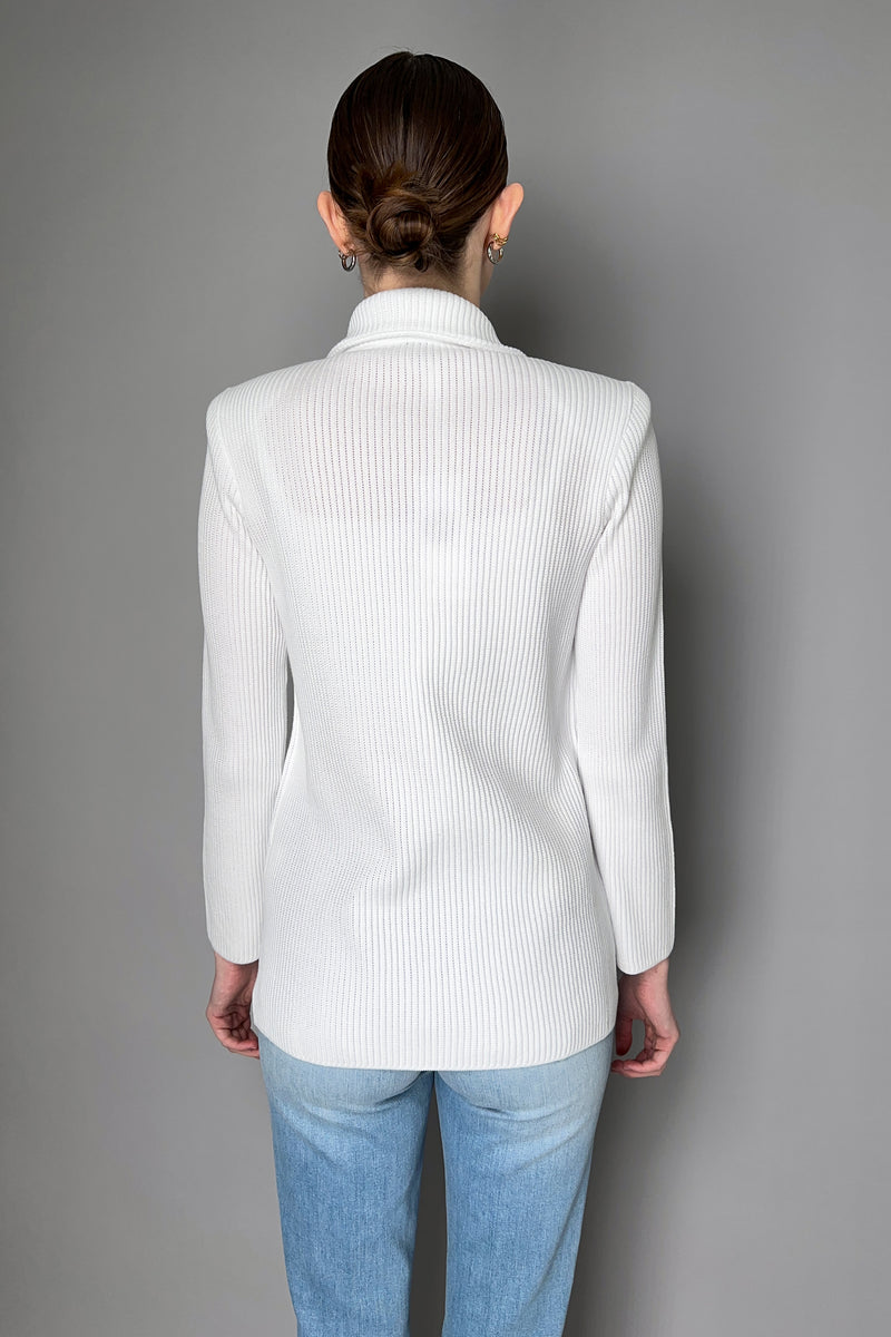 Tonet Knitted Cotton Blazer in White