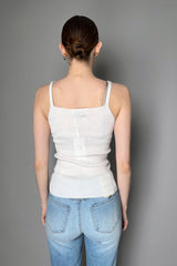 Tonet Ribbed Knit Cotton Camisole in White