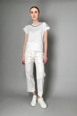 Tonet T-Shirt with Beaded Neckline in White