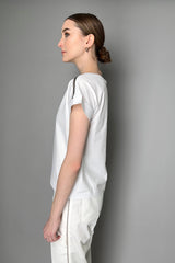 Tonet T-Shirt with Beaded Neckline in White