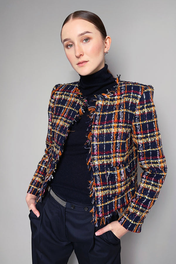 L'Agence Multi Colour Navy Tweed Jacket- Ashia Mode- Vancouver, BC