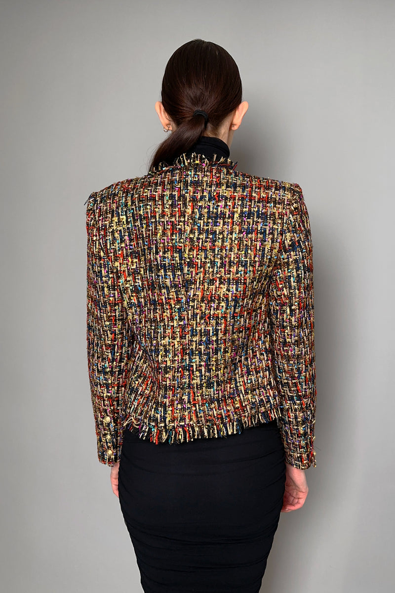 L'Agence Multi Colour Lurex Tweed Jacket- Ashia Mode- Vancouver, BC