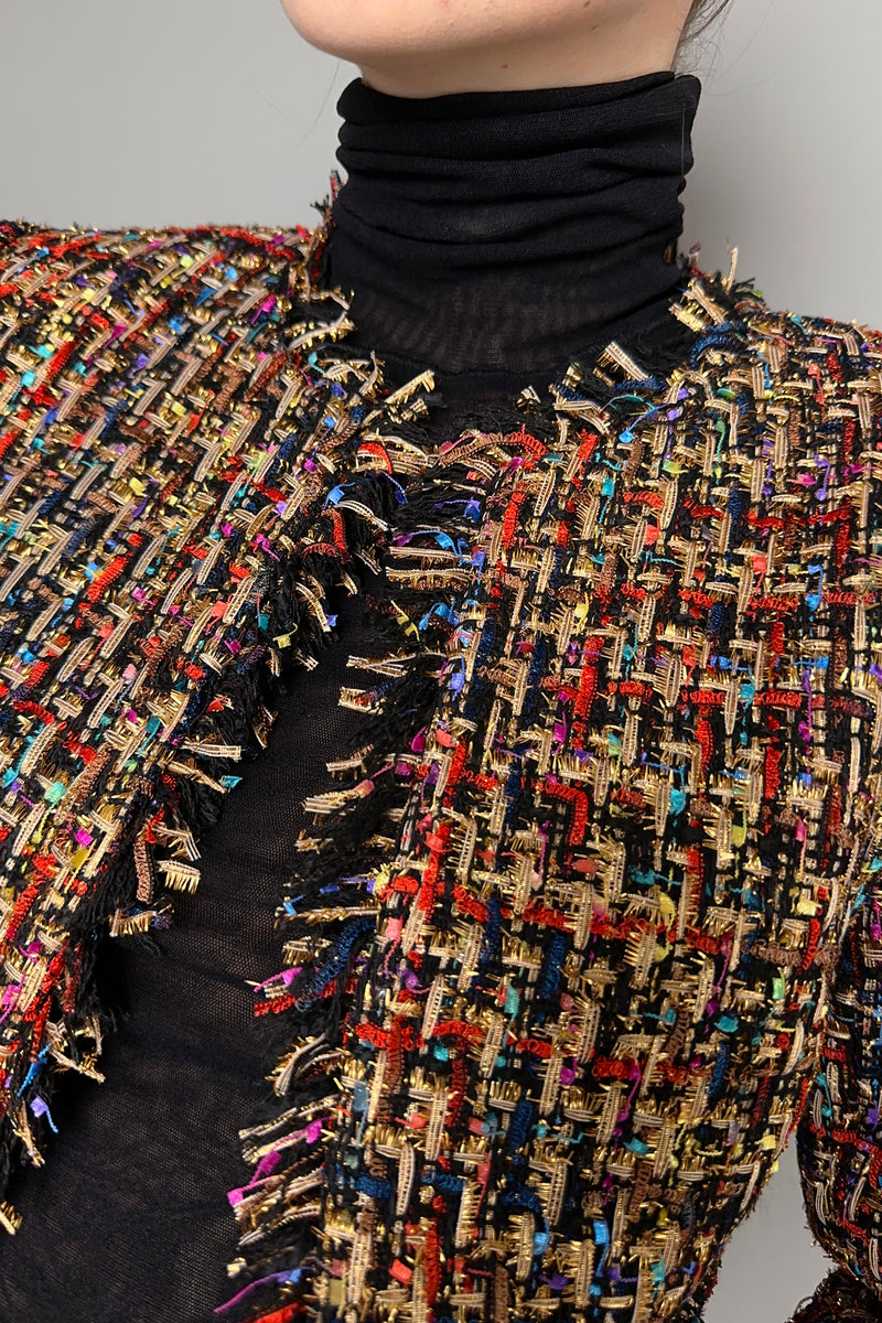 L'Agence Multi Colour Lurex Tweed Jacket- Ashia Mode- Vancouver, BC