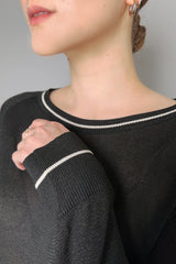 Lorena Antoniazzi Liquid Drape Knit Sweater in Black- Ashia Mode- Vancouver, BC