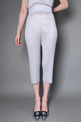 Pleats Please Basics Cropped Pants in Light Grey