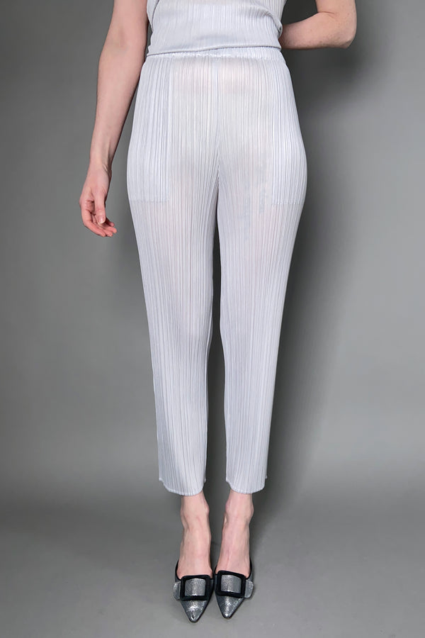 Pleats Please Basics Straight Pants in Light Grey