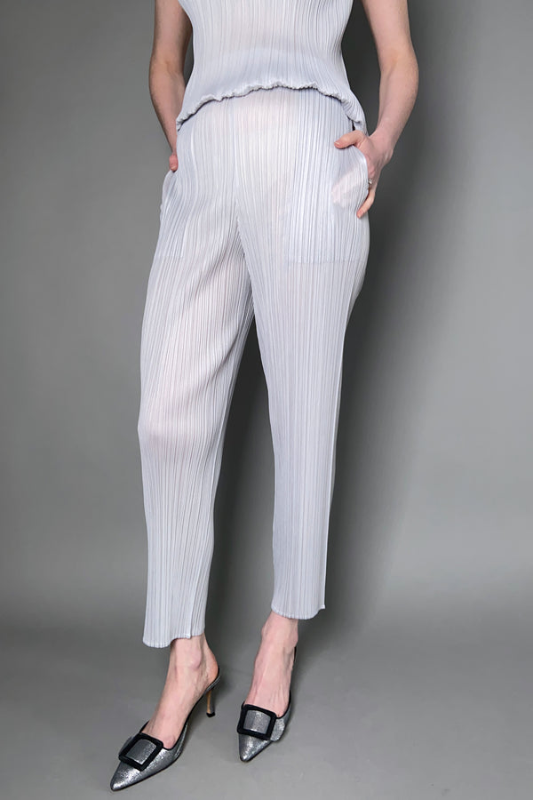Pleats Please Basics Straight Pants in Light Grey
