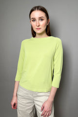 Annette Gortz Long Sleeve Knit Boat Neck Top in Apple Green Vancouver. Shop Online or in Store.