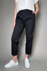 Antonelli Firenze Roubaix Pull-On Crisp Cotton Pants in Black