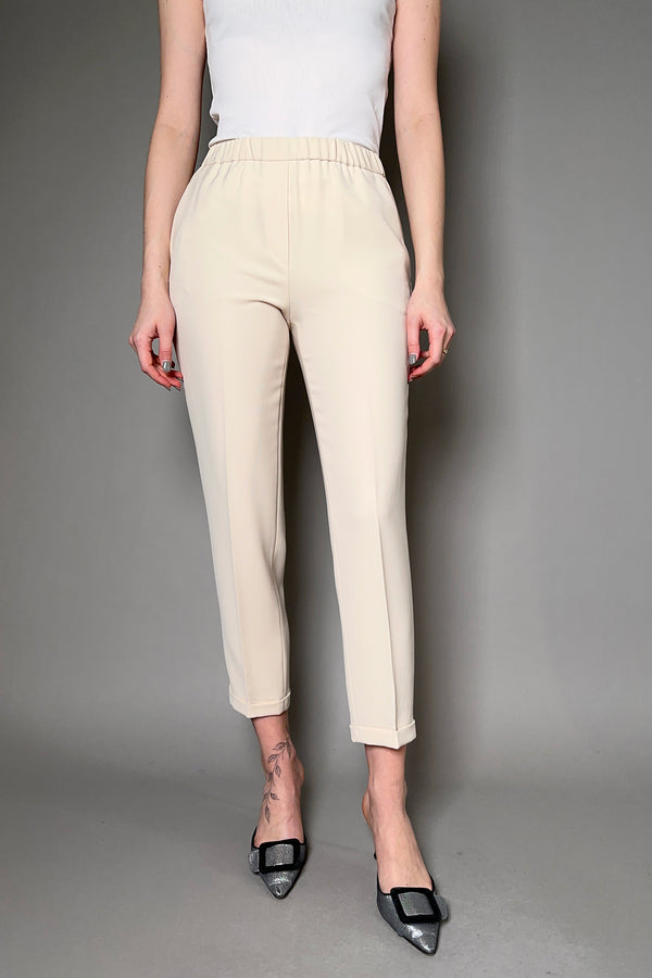 Antonelli Firenze Rosalba Cropped Crepe Pants in Sand