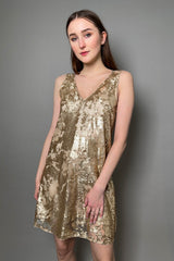 Antonelli Firenze Noemi Short Gold Sequin Dress