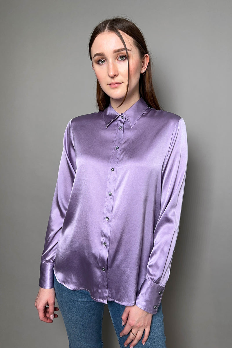 Antonelli Firenze Cesar Silk Charmeuse Blouse in Purple