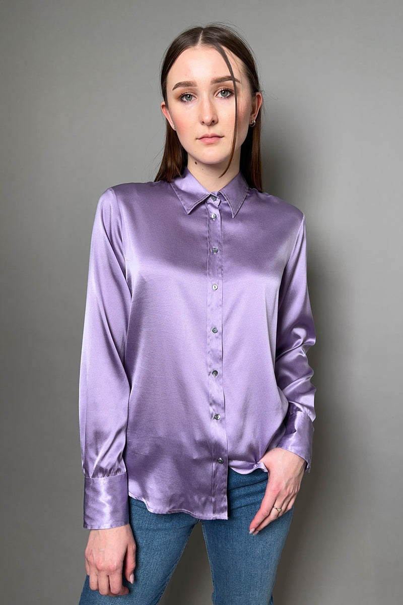 Antonelli Firenze Cesar Silk Charmeuse Blouse in Purple