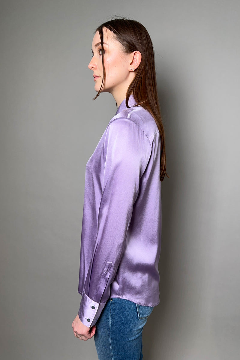 Antonelli Firenze Cesar Silk Charmeuse Blouse in Purple
