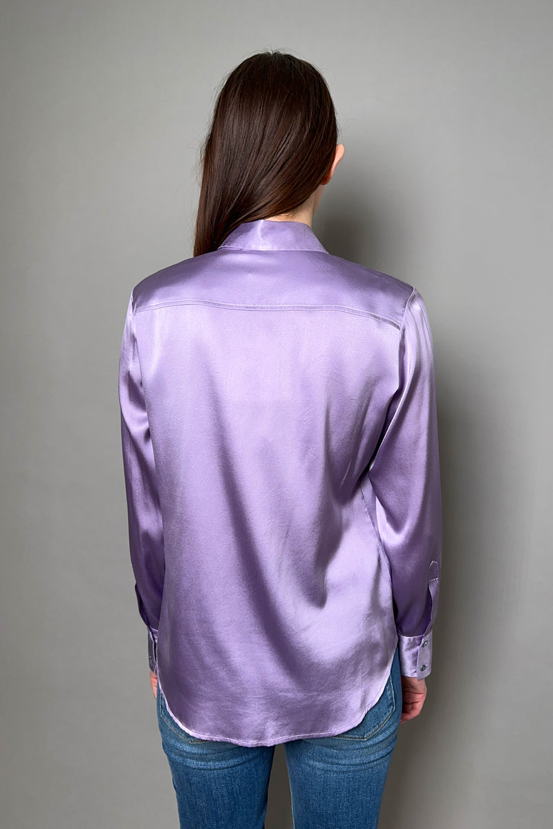 Antonelli Firenze Cesar Silk Charmeuse Blouse in Purple