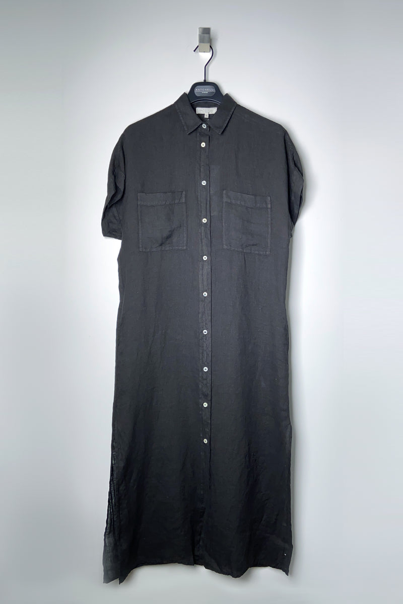 Antonelli Moena Linen Duster-Dress in Black