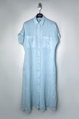 Antonelli Moena Linen Duster-Dress in Sky Blue