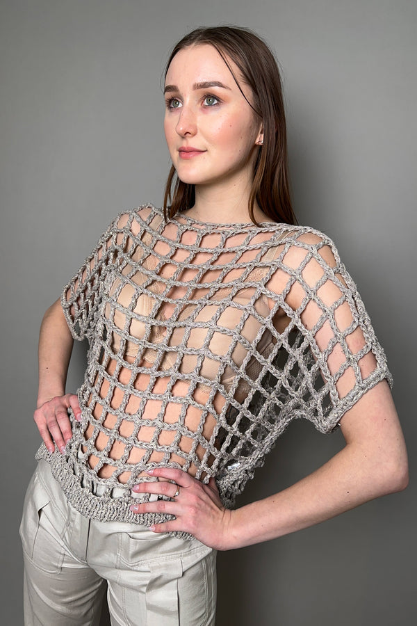 Antonelli Firenze Arendt Rope Knit Pullover in Sparkly Taupe