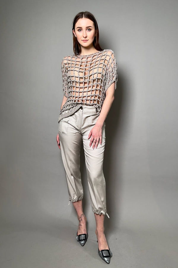 Antonelli Firenze Arendt Rope Knit Pullover in Sparkly Taupe