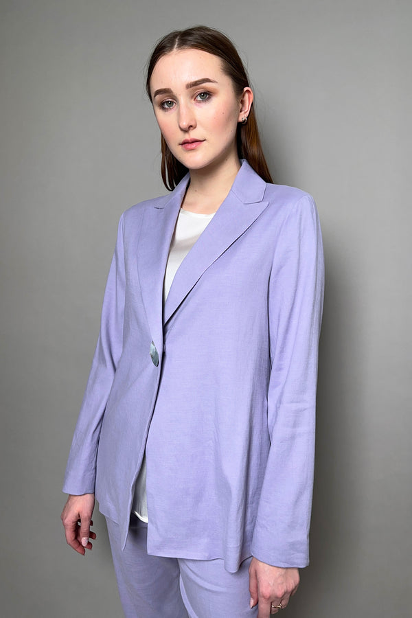 Antonelli Firenze Garofano Linen Blazer with Mother of Pearl Button in Lilac