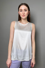 Antonelli Firenze Peru Silk Round Neck Tank Top in Cream