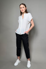 Antonelli Firenze Roubaix Pull-On Crisp Cotton Pants in Black