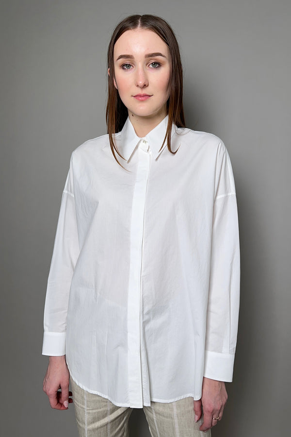 Antonelli Firenze Anemone Oversized Cotton Poplin Shirt in White