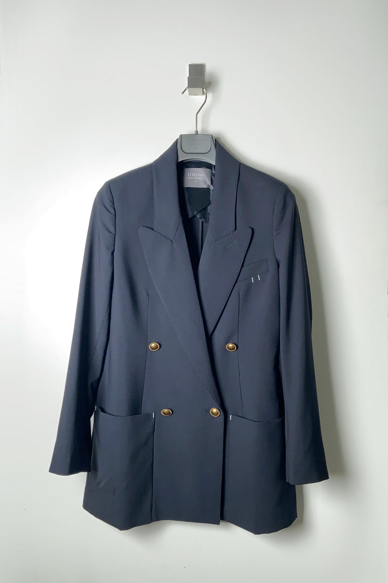 Lorena Antoniazzi Boyfriend Blazer with Statement Buttons in Dark Navy