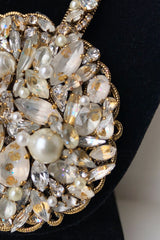 Erickson Beamon Large Round Swarovski Pendant Necklace with Gold Chain
