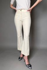 D. Exterior Flared Velvet Pants in Cream
