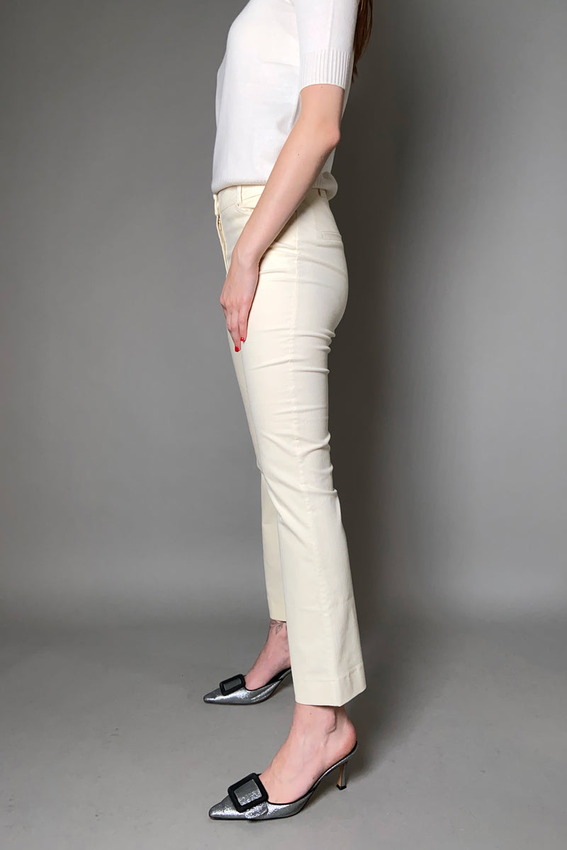 D. Exterior Flared Velvet Pants in Cream
