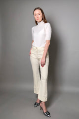 D. Exterior Flared Velvet Pants in Cream