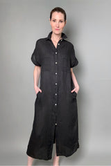 Antonelli Moena Linen Duster-Dress in Black