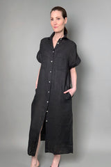 Antonelli Moena Linen Duster-Dress in Black
