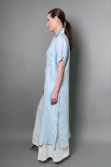 Antonelli Moena Linen Duster-Dress in Sky Blue