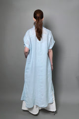 Antonelli Moena Linen Duster-Dress in Sky Blue
