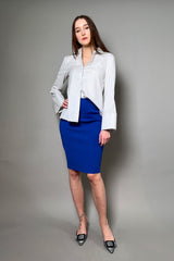 D. Exterior Knit Pencil Skirt in Cobalt Blue