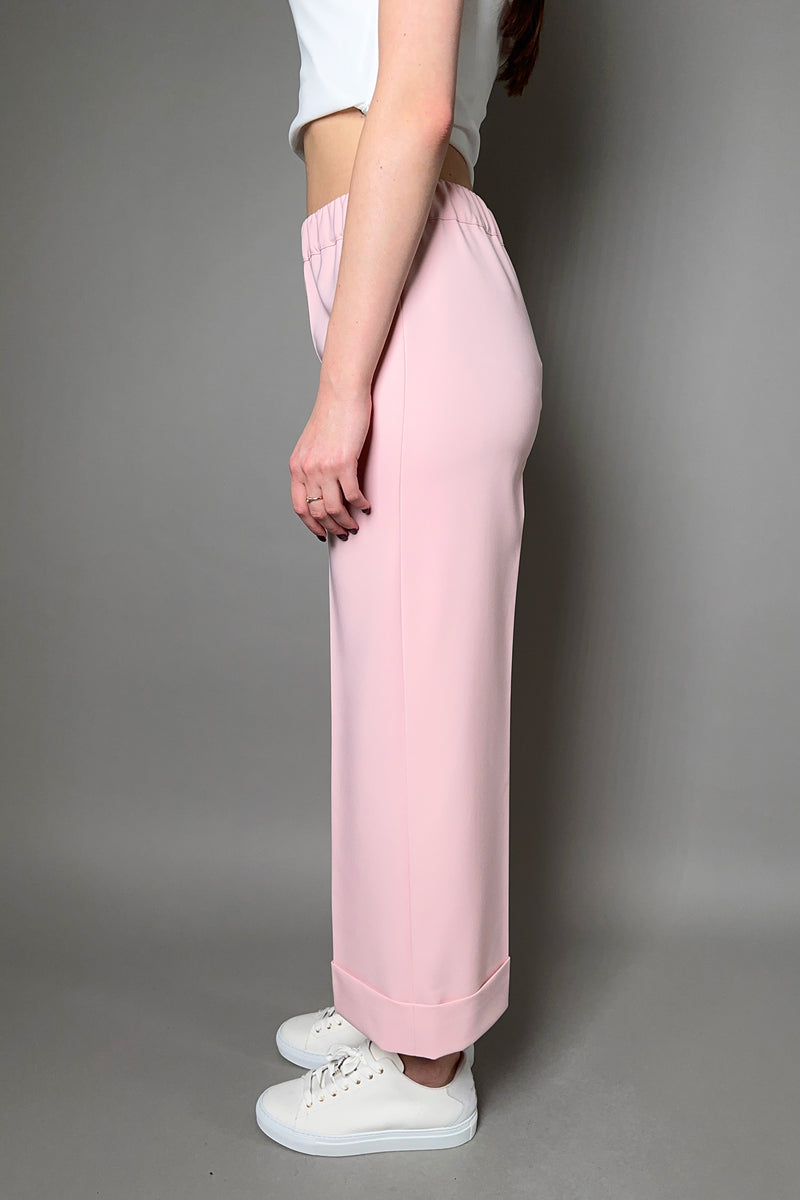 D. Exterior Wide Cropped Cady Trousers in Pink